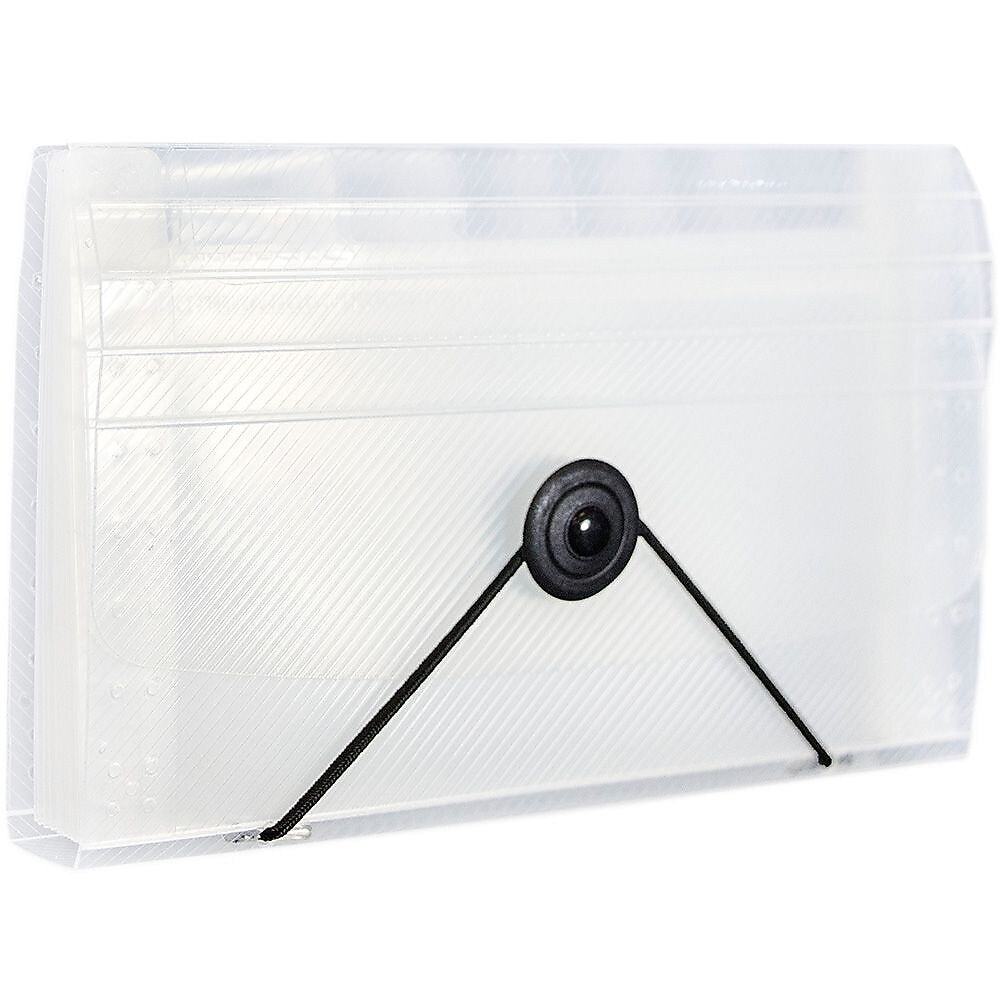 JAM Paper 13 Pocket Plastic Expanding File, Accordion Folders, Coupon Size, 4 1/4 x 6 3/4, Clear, Sold Individually (340133473)