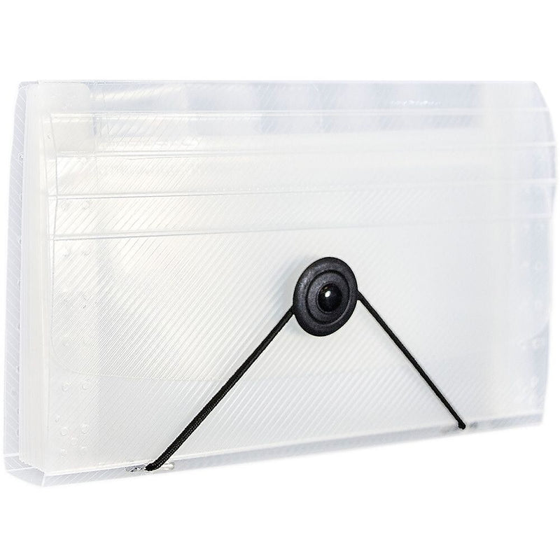 JAM Paper 13 Pocket Plastic Expanding File, Accordion Folders, Coupon Size, 4 1/4 x 6 3/4, Clear, Sold Individually (340133473)