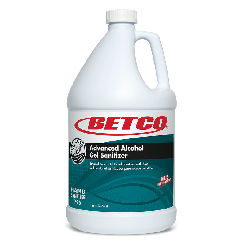 Betco Advanced 70% Alcohol Gel Hand Sanitizer with Aloe, Light Fresh Scent, 128 oz., 4/Carton (7960400)