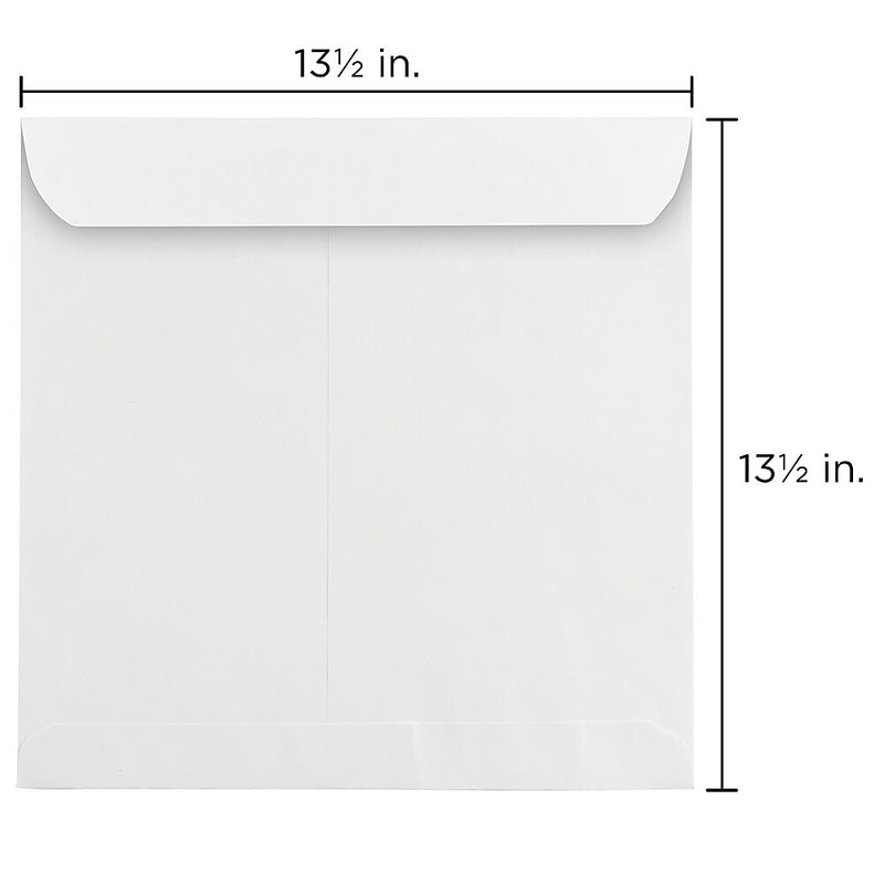 JAM Paper 13 1/2 Square Invitation Envelope, 13 1/2" x 13 1/2", White, 100/Box (03992323B)