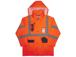 Ergodyne GloWear 8366 Lightweight High-Visibility Rain Jacket, ANSI Class R3, Orange, 5XL (24369)