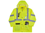 Ergodyne GloWear 8366 Lightweight High-Visibility Rain Jacket, ANSI Class R3, Lime, Small (24332)