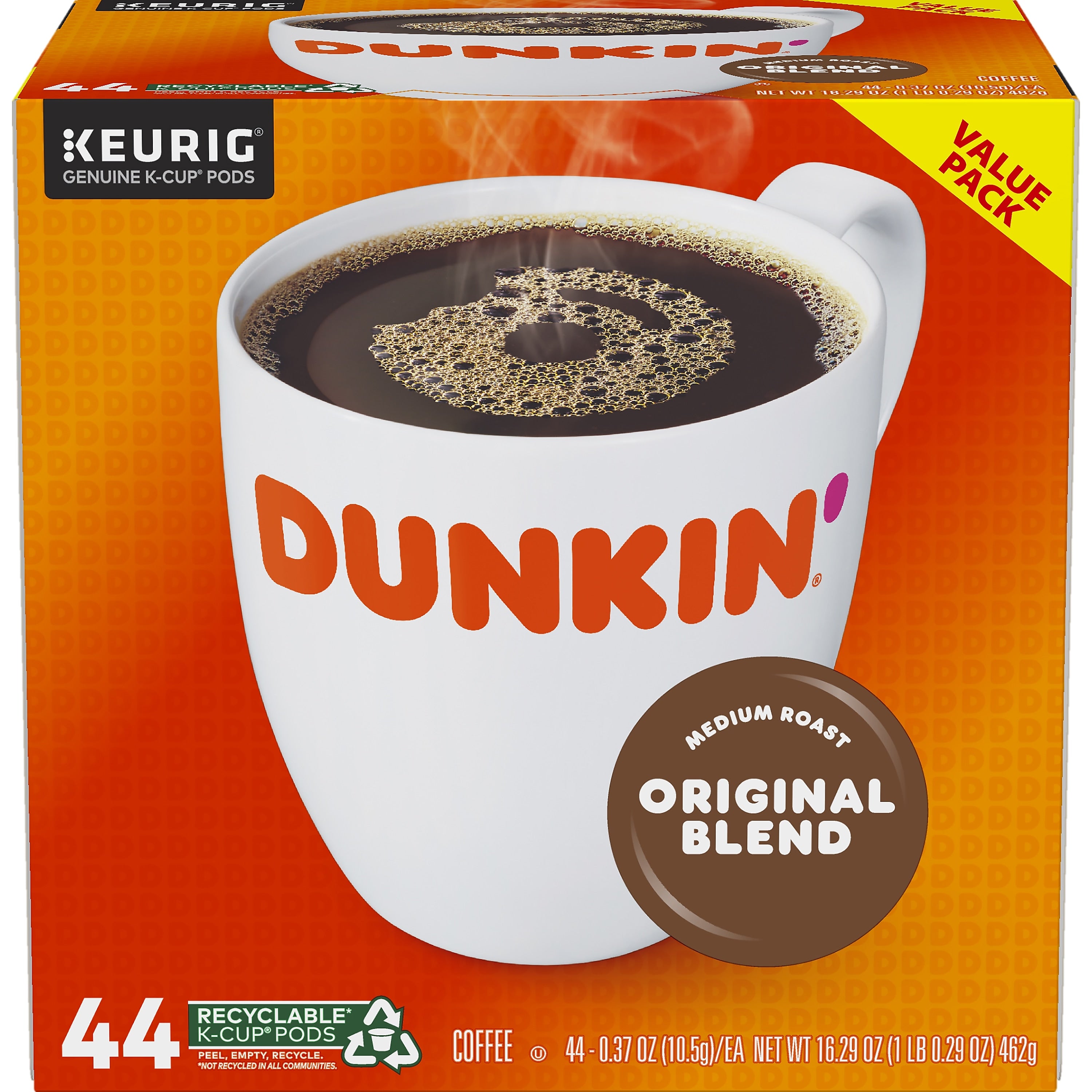 Dunkin' Original Blend Coffee Keurig® K-Cup® Pods, Medium Roast, 44/Box (006933)