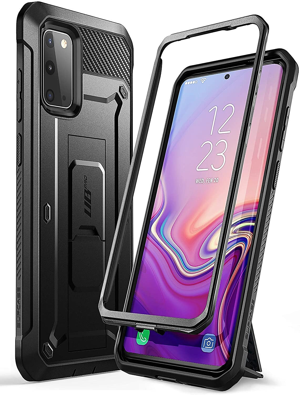 SUPCASE Unicorn Beetle Pro Black Rugged Case for Galaxy S20 (S-S20-UBPR-BK)