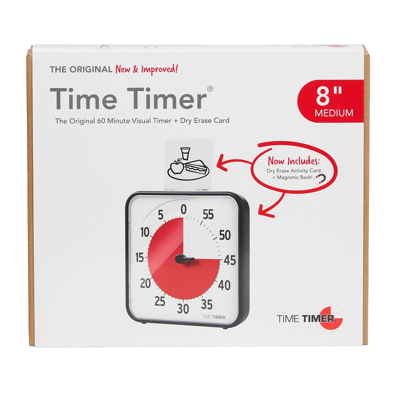 Time Timer 60 Minute Visual Timer 8", Plastic (TTMTT08BW)