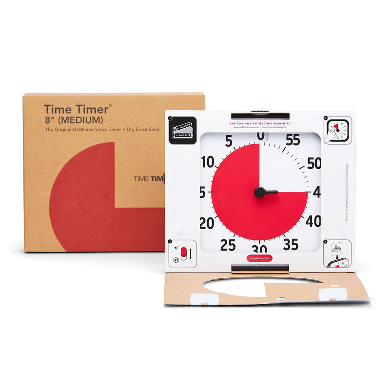 Time Timer 60 Minute Visual Timer 8", Plastic (TTMTT08BW)