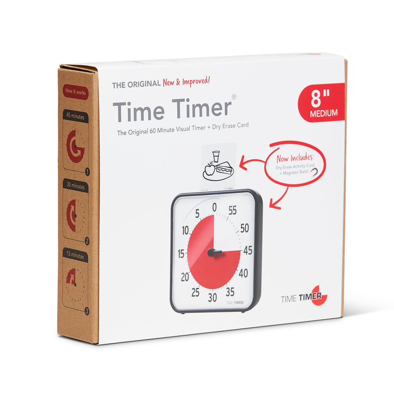 Time Timer 60 Minute Visual Timer 8", Plastic (TTMTT08BW)