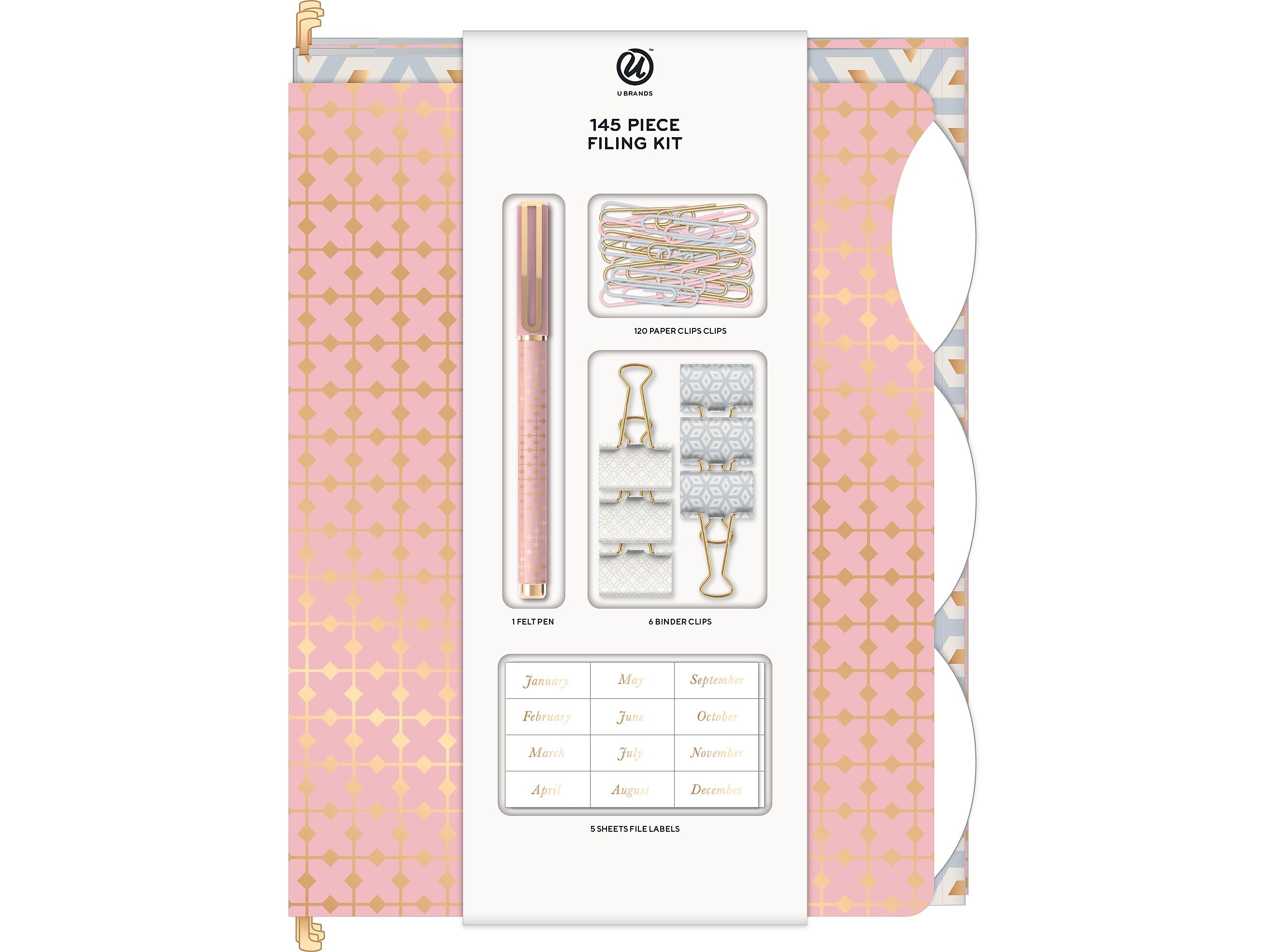 U Brands Delicate Details Filing Kit, Assorted Colors (4866U04-24)