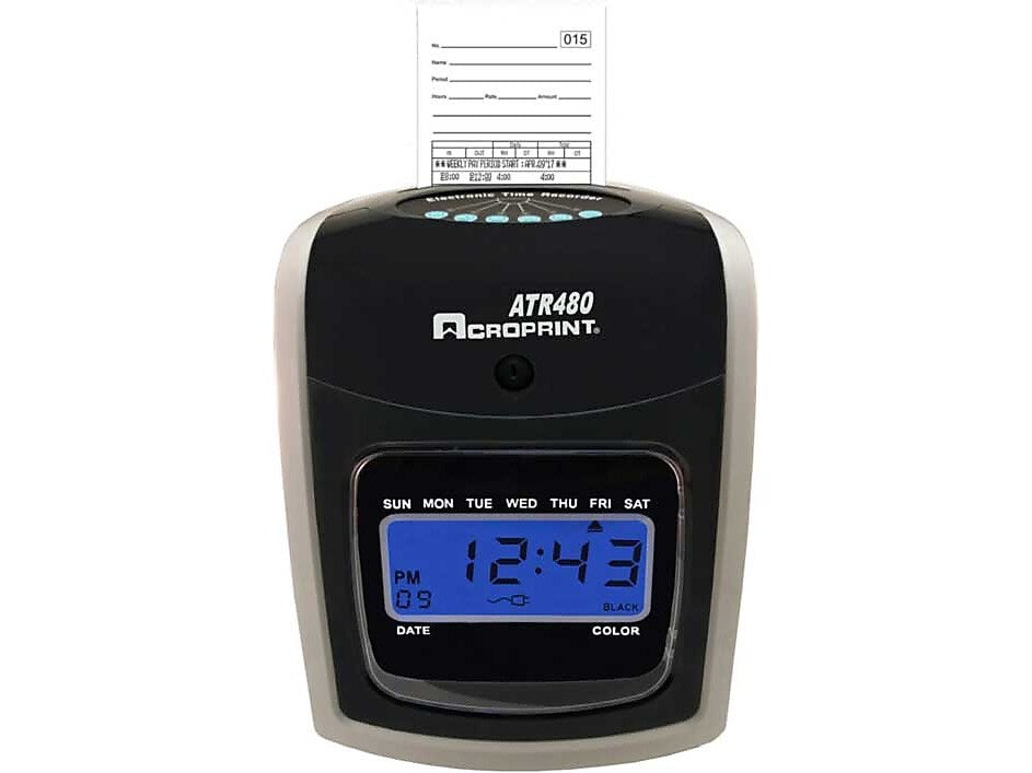 Acroprint ATR480 Punch Card Time Clock System, Black/White (01-0285-000)