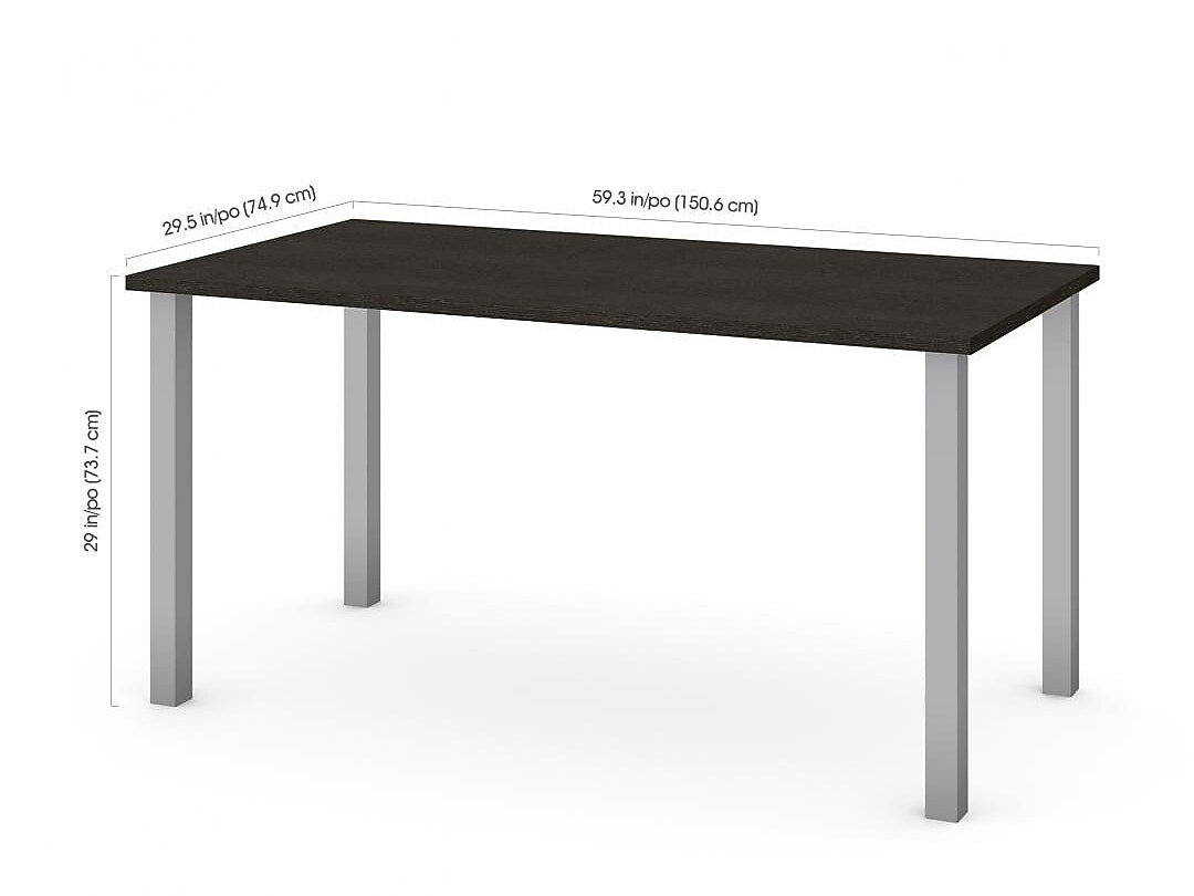 Bestar Universel 60" Table Desk, Deep Grey (65865-32)
