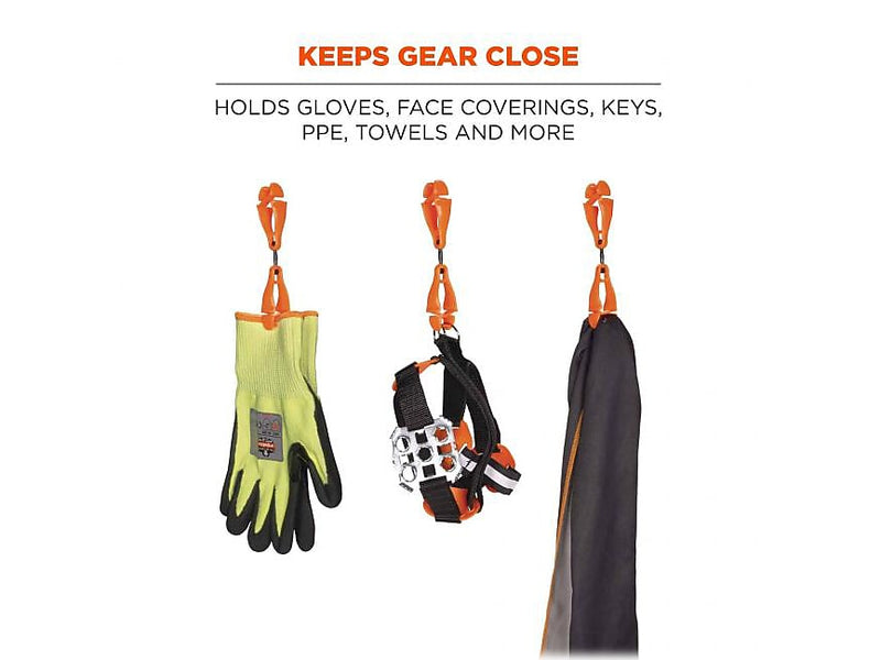 Squids 3420 Swiveling Glove Clip Holder with Dual Clips, 6/Pack (19418)