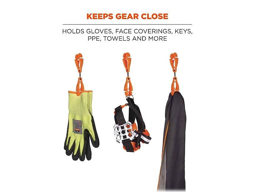 Squids 3420 Swiveling Glove Clip Holder with Dual Clips, 6/Pack (19418)