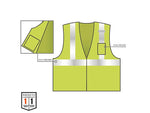 Ergodyne GloWear 8256Z High-Visibility Zipper Safety Vest, Class 2, 4XL/5XL, Lime (21579)