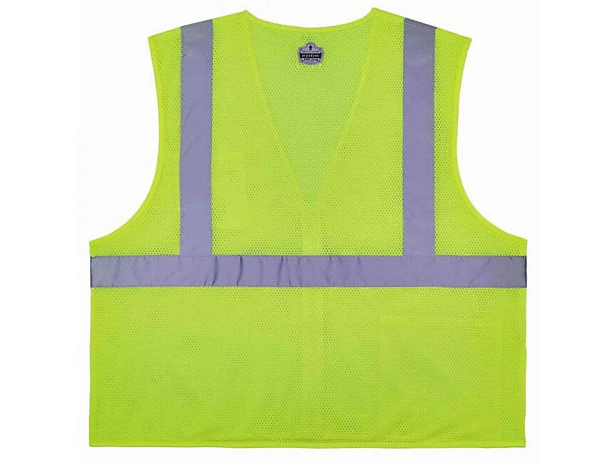 Ergodyne GloWear 8256Z High-Visibility Zipper Safety Vest, Class 2, Large/X-Large, Lime (21575)