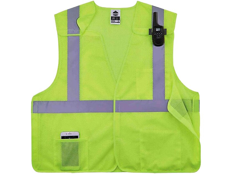 Ergodyne GloWear Hook & Loop Safety Vest, ANSI Class R2, Large/X-Large, Lime (8217BA)