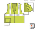 Ergodyne GloWear Hook & Loop Safety Vest, ANSI Class R2, Large/X-Large, Lime (8217BA)