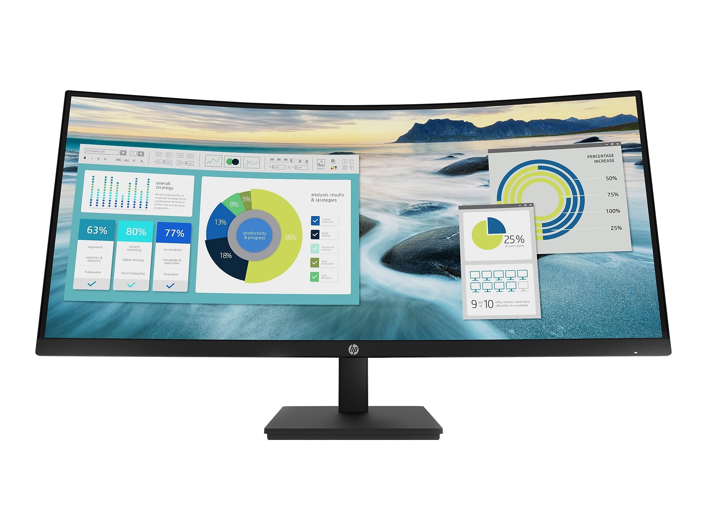 HP P34hc G4 34" Curved 60 Hz LED Monitor, Black (21Y56AA#ABA)
