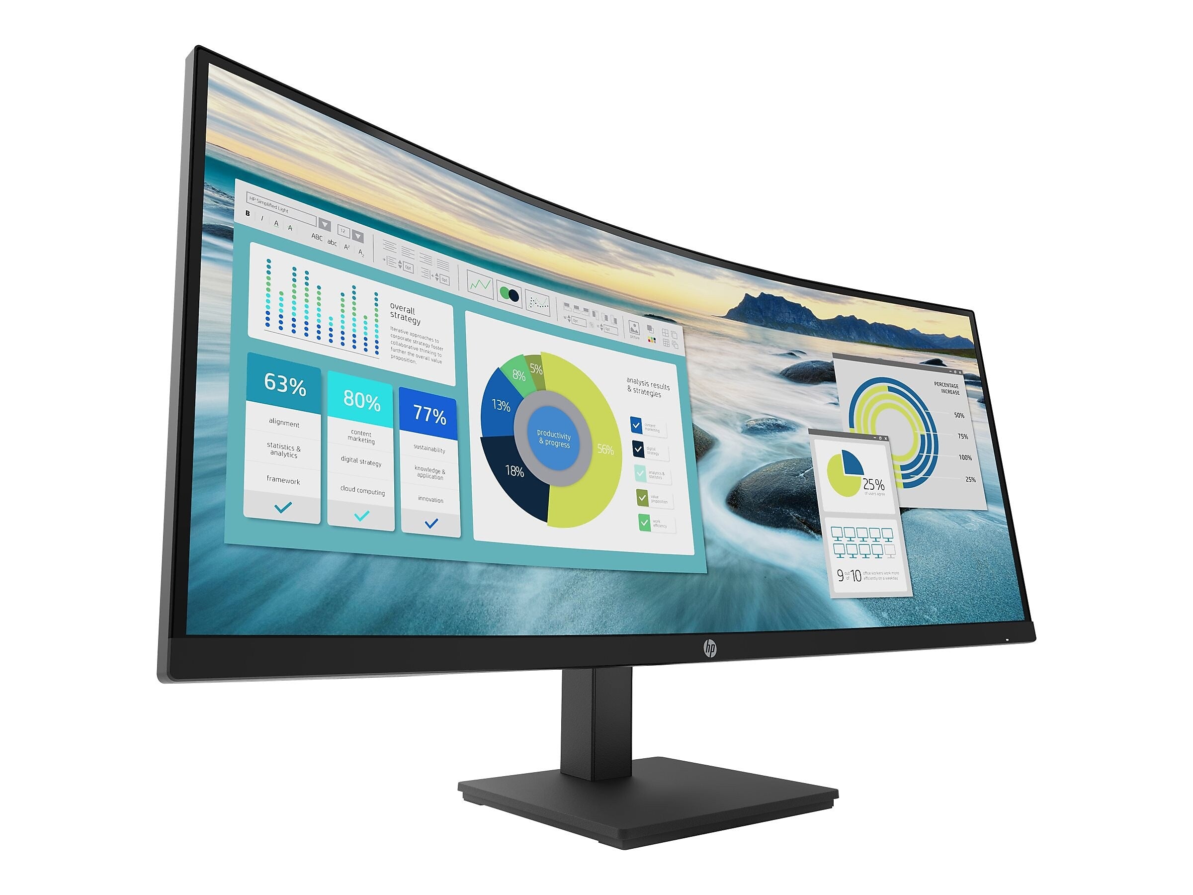 HP P34hc G4 34" Curved 60 Hz LED Monitor, Black (21Y56AA#ABA)