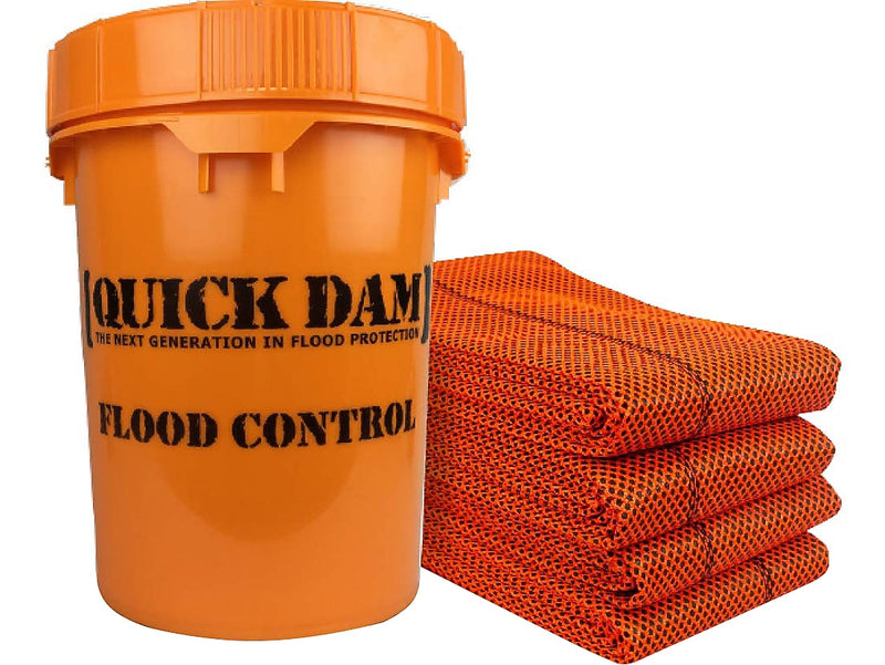 Quick Dam High-Visibility Water Barrier, 120", Up to 8 Gal., 10/Box (QD610-10HV)