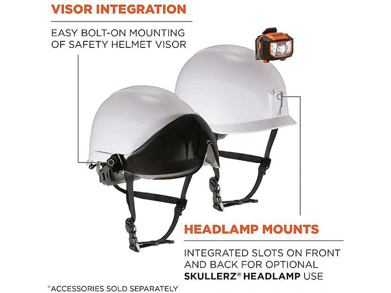 Ergodyne Skullerz 8974 Class E Safety Helmet with MIPS Technology, 6-Point Suspension, White (60200)