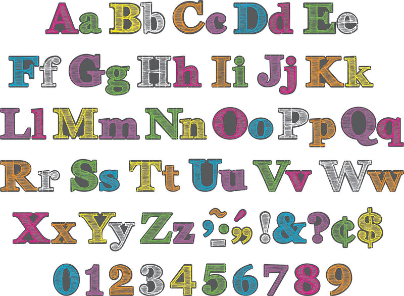 Barker Creek Chalkboard  4" Letters and Numbers, Multicolored, 234/Pack (LL1730)