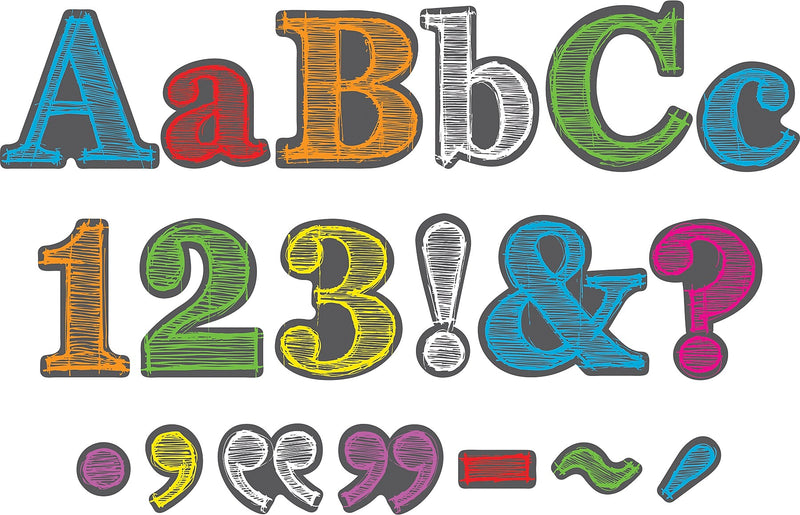 Barker Creek Chalkboard  4" Letters and Numbers, Multicolored, 234/Pack (LL1730)