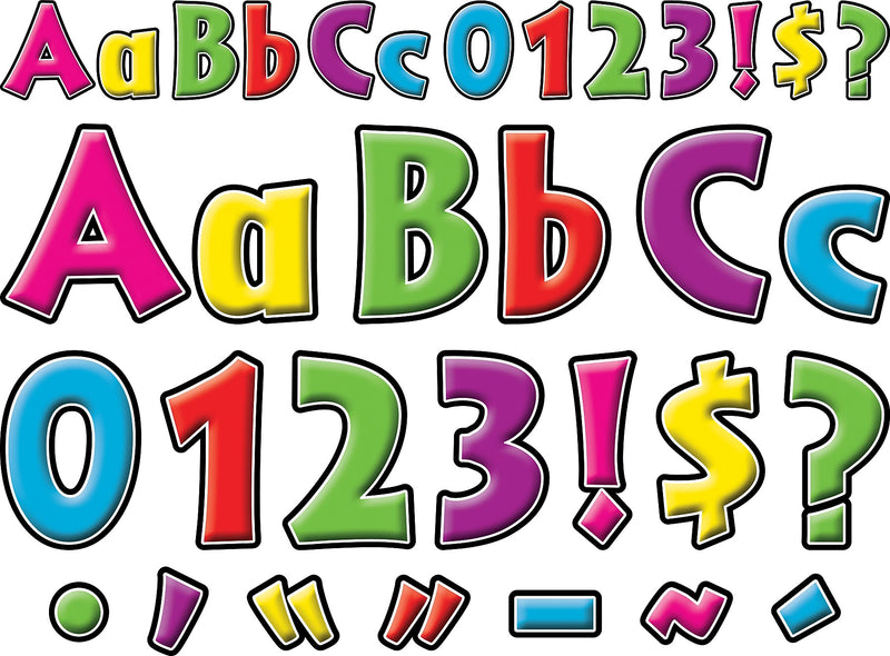 Barker Creek Neon  2" & 4" Letters and Numbers, Multicolored, 931/Pack (BCP3502)