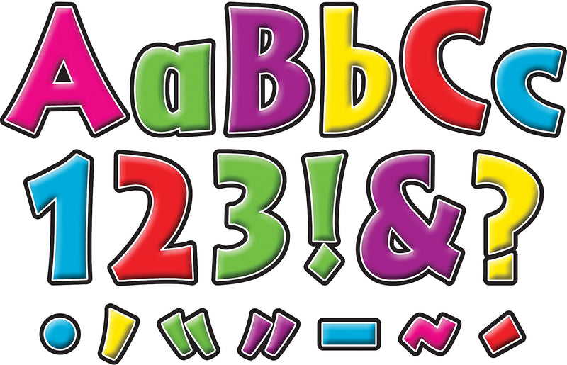 Barker Creek Neon  4" Letters and Numbers, Multicolored, 255/Pack (LL1703)