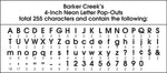 Barker Creek Neon  4" Letters and Numbers, Multicolored, 255/Pack (LL1703)