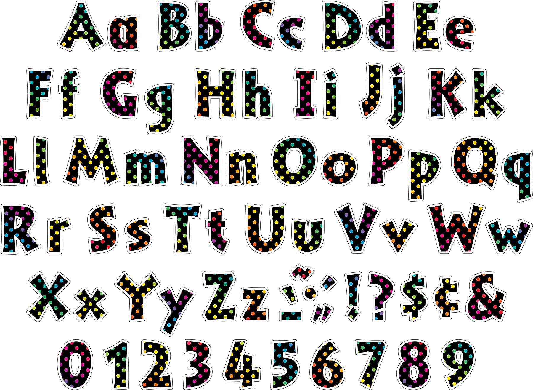 Barker Creek Over the Rainbow  4" Letters and Numbers, Multicolored, 255/Pack (LL1712)