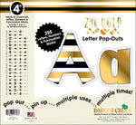 Barker Creek Gold  4" Letters and Numbers, Multicolored, 255/Pack (LL1723)