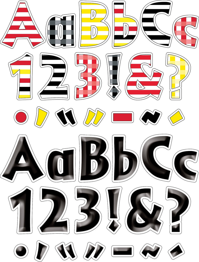 Barker Creek Black & White, Buffalo Plaid  4" Letters and Numbers, Multicolored, 510/Pack (4141)