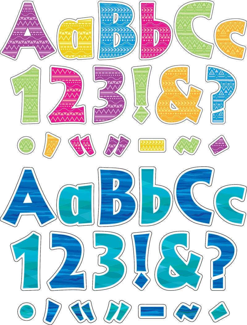 Barker Creek Sea & Sky, Kai Ola  4" Letters and Numbers, Multicolored, 510/Pack (4130)