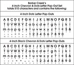 Barker Creek Chevron & Dots  4" Letters and Numbers, Multicolored, 510/Pack (4301)