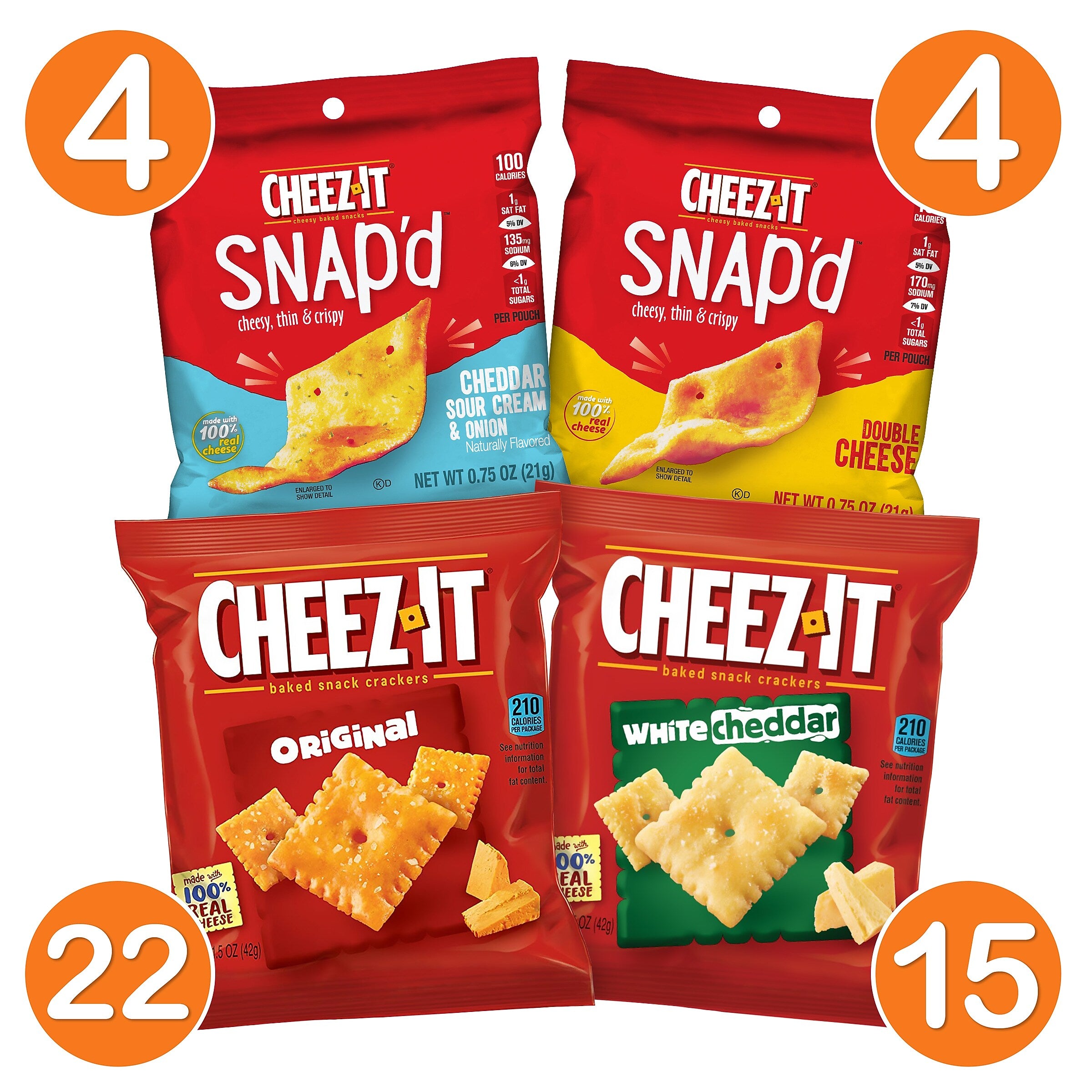 Cheez-It Crackers Variety Box, 1.5 oz., 45 Packs/Box (700-00122)