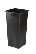 Rubbermaid Untouchable Plastic Square Wastebasket Trash Can, 23 Gallons, Black (FG356988BLA)