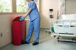 Rubbermaid Slim Jim Step-On Plastic Step Trash Can, 18 Gallon, Red (1883568)