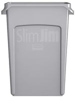 Rubbermaid Slim Jim Vented Rectangular Trash Can Waste Receptacle, 23 Gallons, Gray (FG354060GRAY)