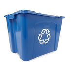 Rubbermaid Commercial Products Plastic Recycling Bin, 14 Gallon, Blue (FG571473BLUE)