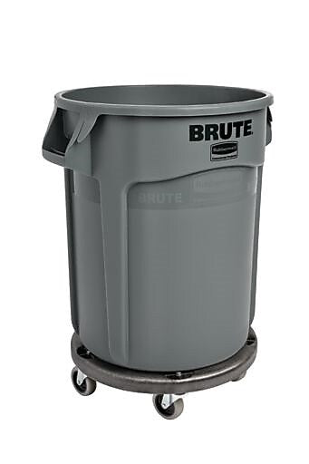 Rubbermaid Plastic Vented Brute Trash Can with no Lid, Gray, 20 gal. (FG262000GRAY)