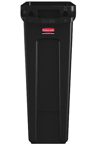 Rubbermaid Slim Jim Indoor Trash Can w/ No Lid, Black, 23 Gal. (FG354060BLA)