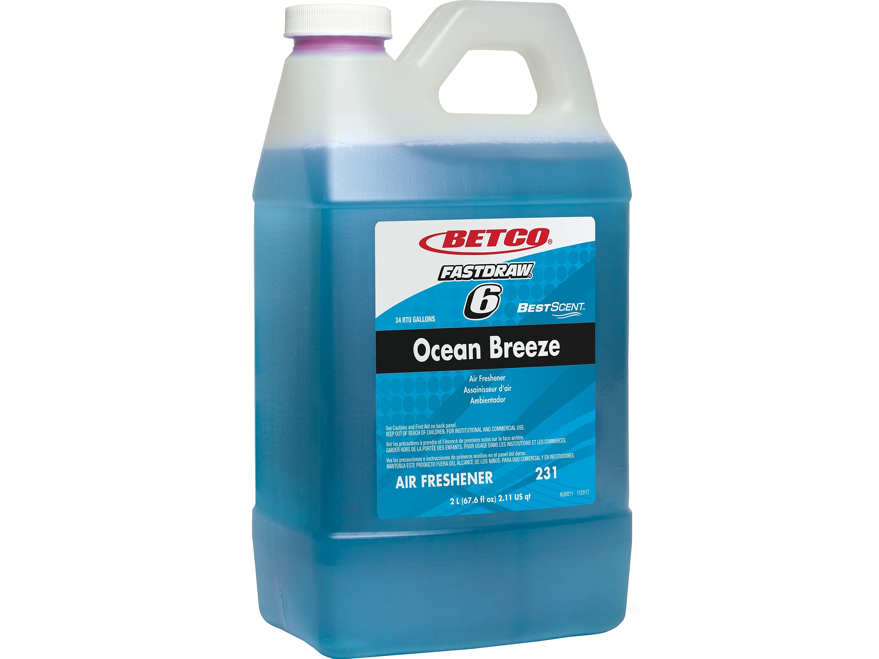 Betco BestScent Air Freshener, Ocean Breeze Scent, 67.6 Oz., 4/Carton (23147-00)