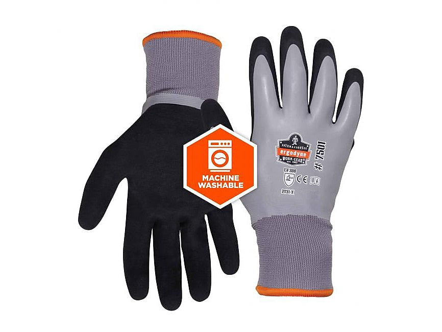 Ergodyne ProFlex 7501 Waterproof Winter Work Gloves, Gray, Small, 12 Pairs (17632)
