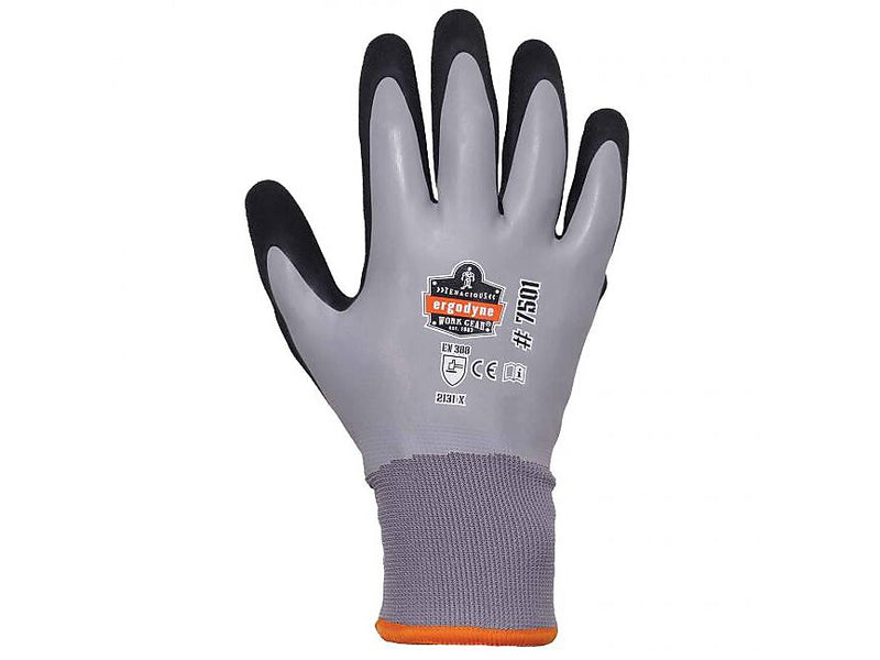 Ergodyne ProFlex 7501 Waterproof Winter Work Gloves, Gray, Small, 12 Pairs (17632)