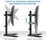 Mount-It! Monitor Mount Desk Stand, Up to 32" Monitor, Black (MI-1757)