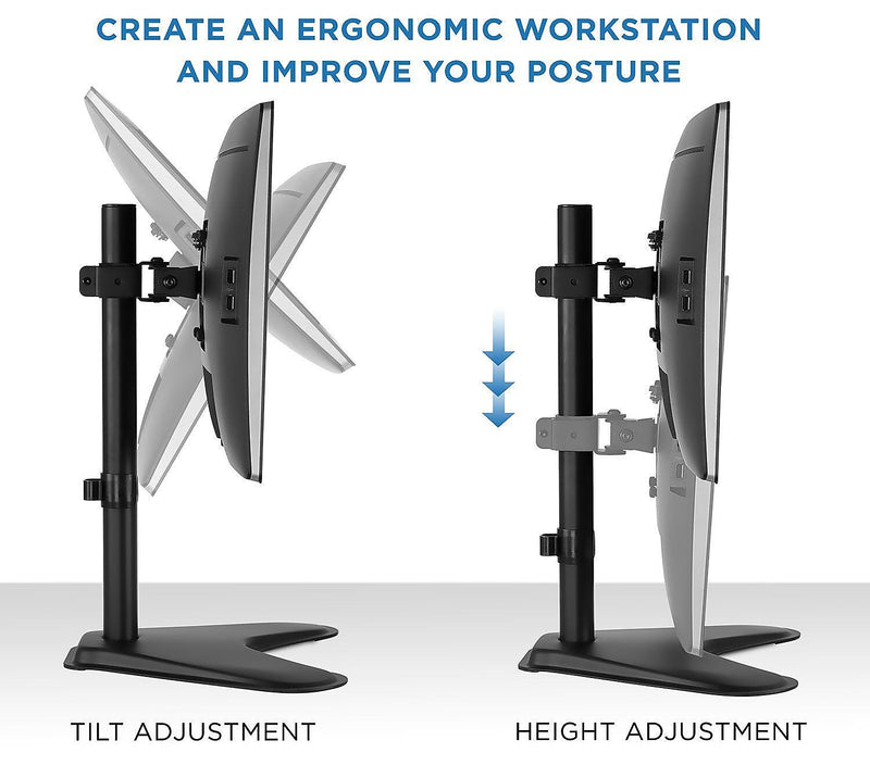 Mount-It! Monitor Mount Desk Stand, Up to 32" Monitor, Black (MI-1757)
