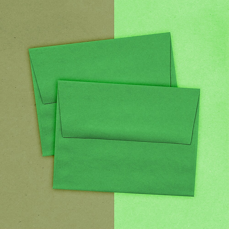 JAM Paper A2 Colored Invitation Envelopes, 4.375 x 5.75, Green Recycled, Bulk 1000/Carton (15843B)