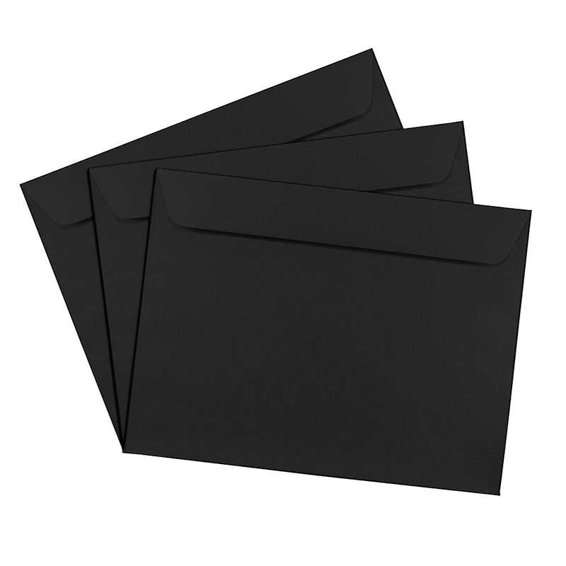 JAM Paper 9" x 12" Booklet Envelopes, Black, 25/Pack (2112755)
