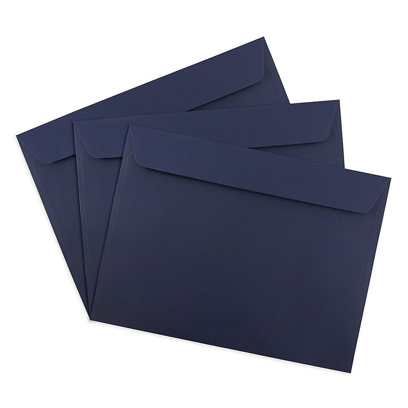 JAM Paper Booklet Envelope, 9" x 12", Navy Blue, 250/Box (263916011H)