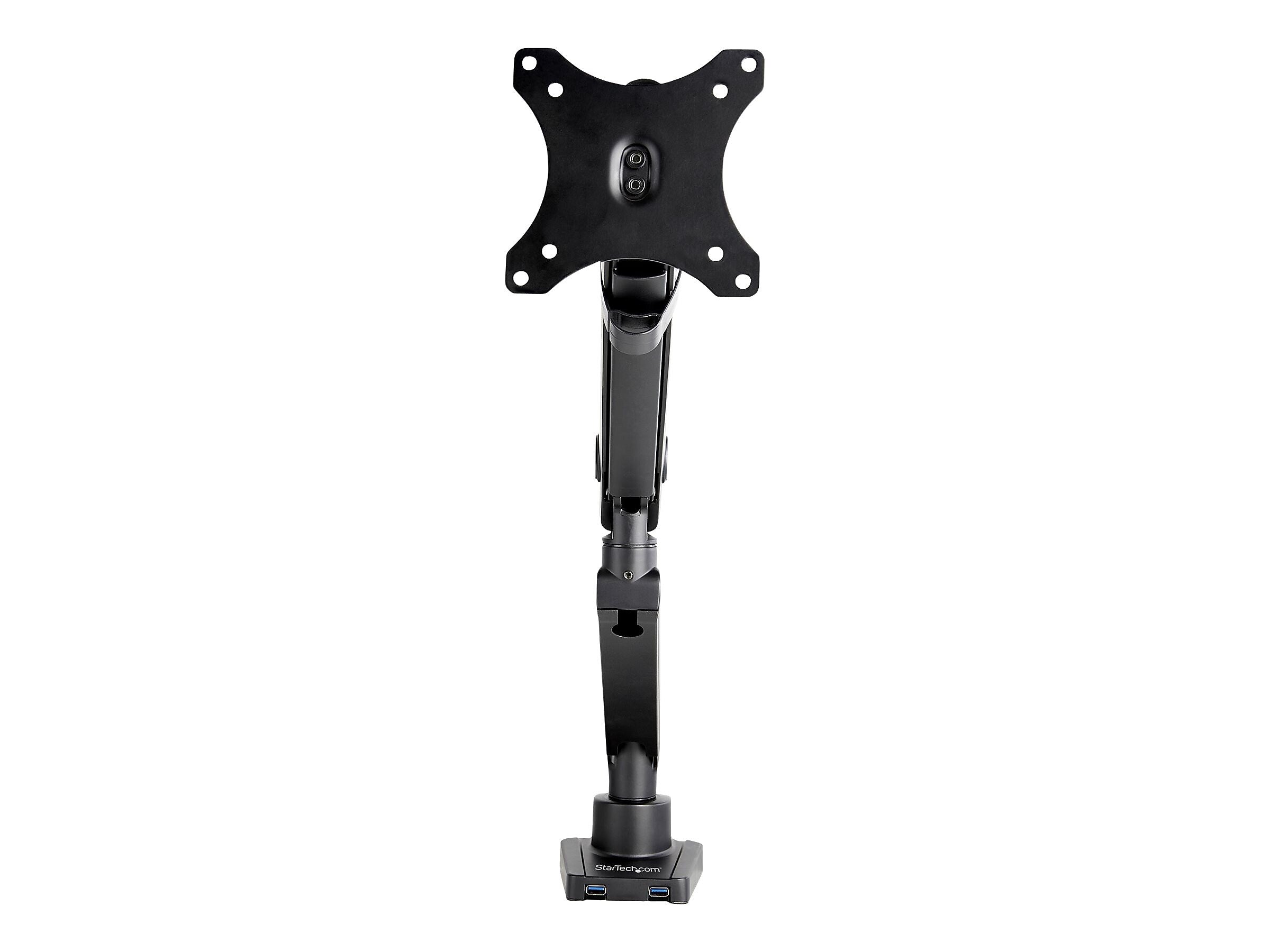 StarTech.com Desk Mount Monitor Arm, Slim Full Motion Adjustable Single VESA up to 17.6lbs (8kg) Display, Up 35", Black